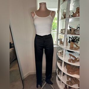 Zara satin flare, ankle tie pant